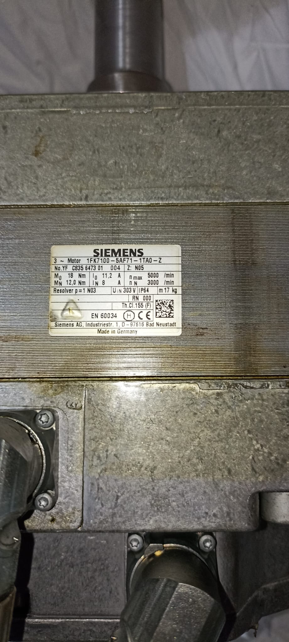SERVO MOTOR SIEMENS 1FK7100-5AF71-1TA0-Z - Görsel 4